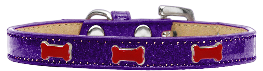 Red Bone Widget Dog Collar Purple Ice Cream Size 10